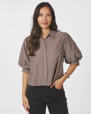 Etta soft stripe stone shirt