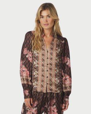 Massima Botanical Border Blouse