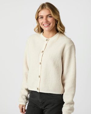 limo fluffy knit cardigan