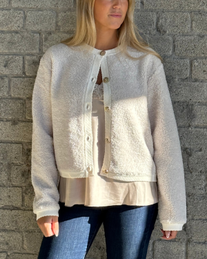Limo Fluffy Knit Cardigan