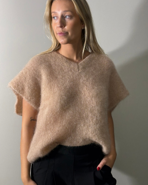 Lollo v-ringad mohair väst