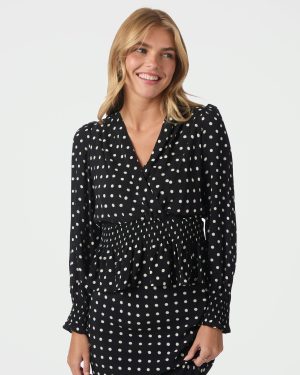 Tamona Crepe Dot Blouse