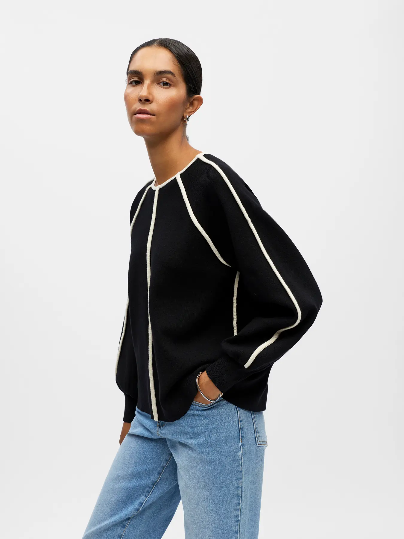 OBJREYNARD LS LO CONTRAST  PULLOVER