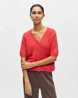 OBJSAGGIA RE SS V-NECK KNIT CARDIGAN DIV