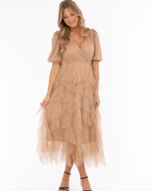 Clara Tulle Dress Caffe Latte