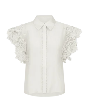 CMMOLLY - EMBROIDERED SHIRT IN WHITE